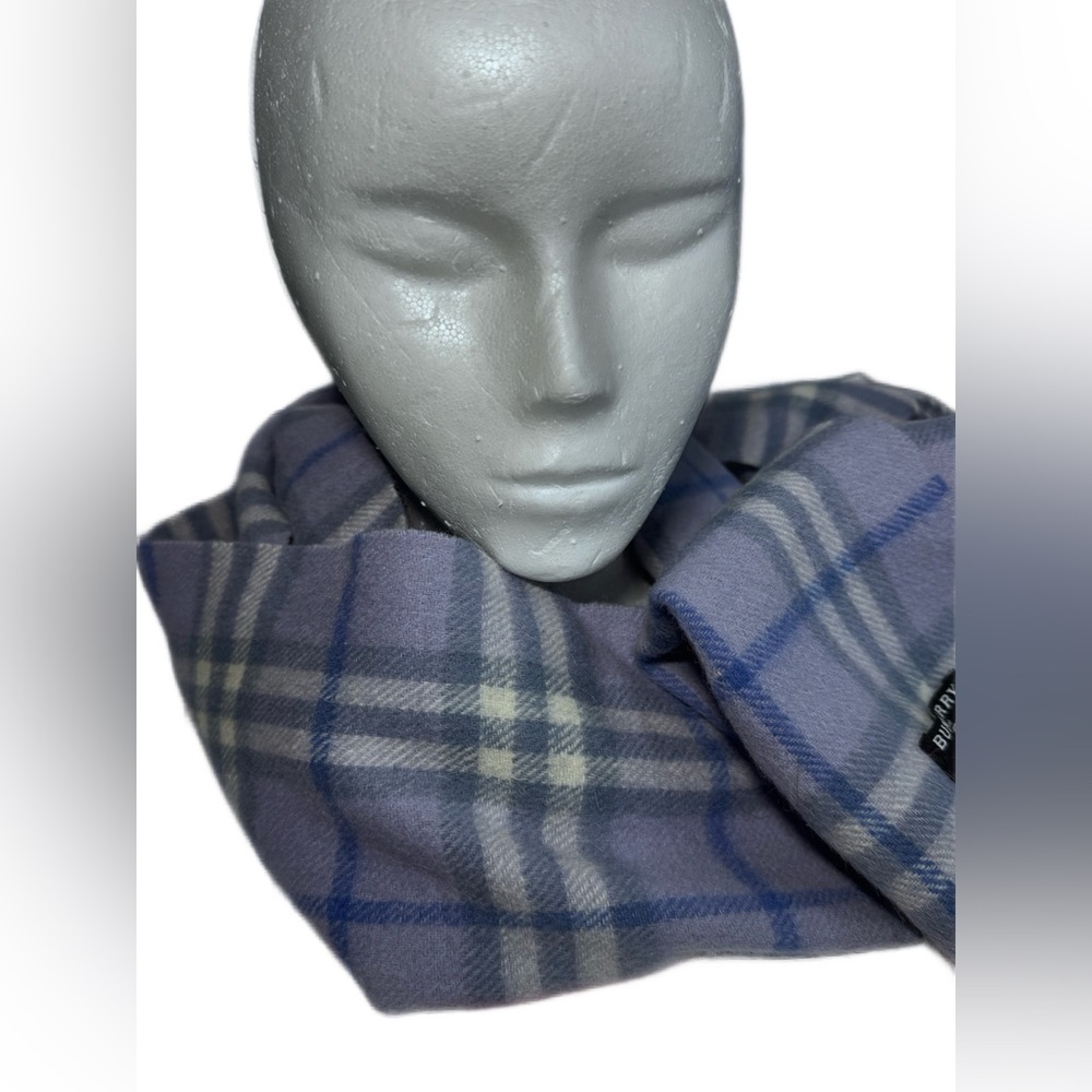 Burberry Lavender and Gray Plaid  Cashmere Scarf - Picture 9 of 9